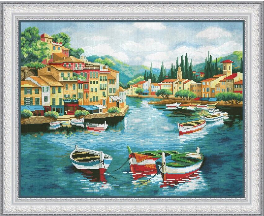 Counted Cross Stitch Kit City on the river DIY Olanta