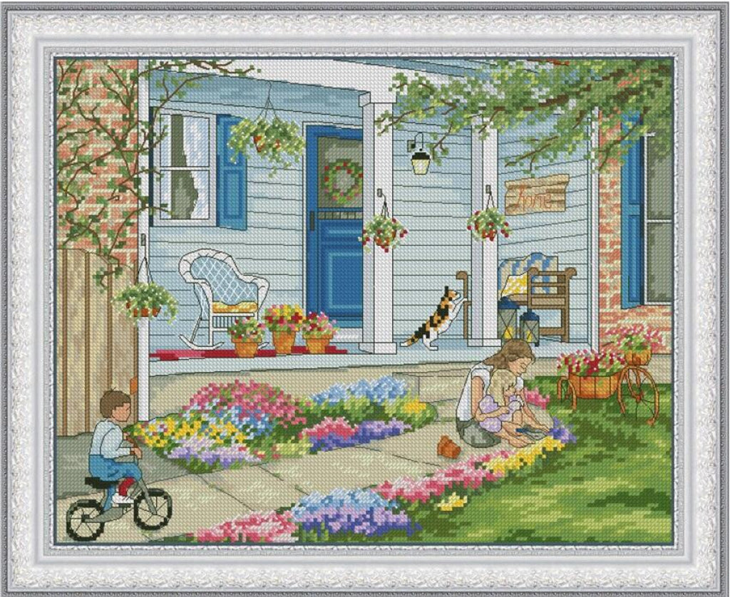 Counted Cross Stitch Kit Summer house DIY Olanta