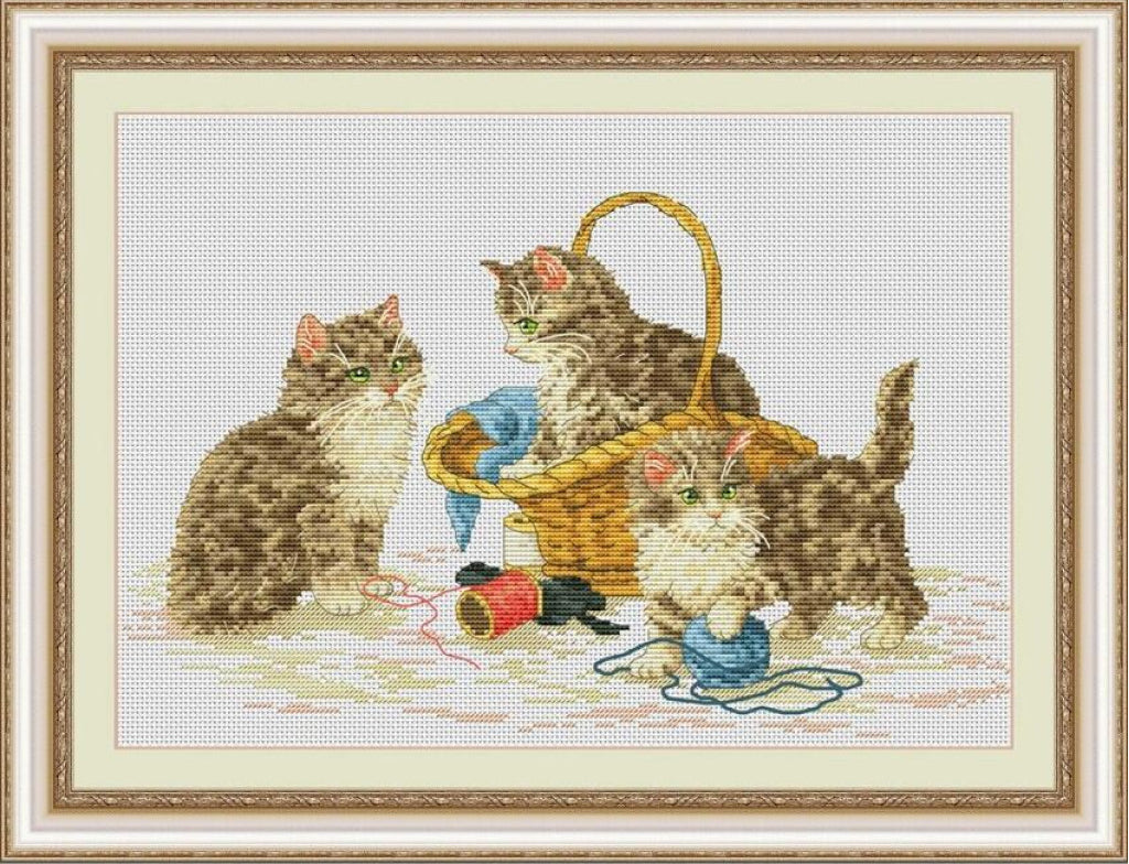 Counted Cross Stitch Kit Cats DIY Olanta