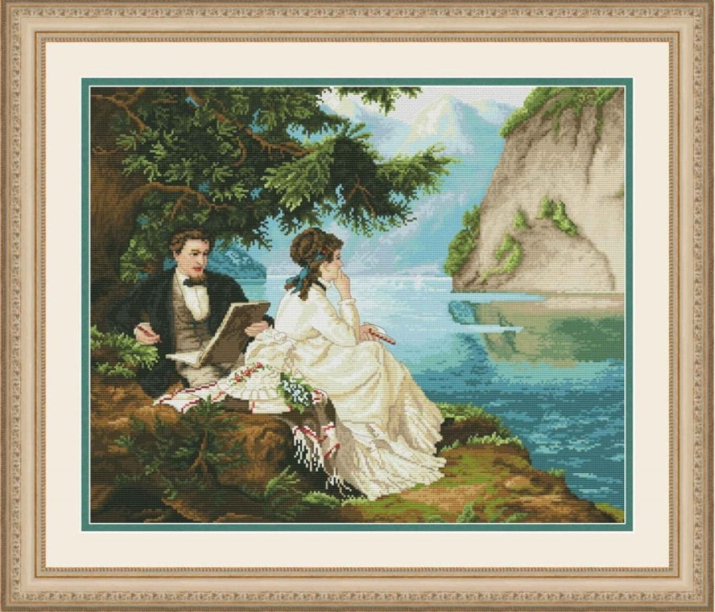 Counted Cross Stitch Kit On the lake DIY Olanta