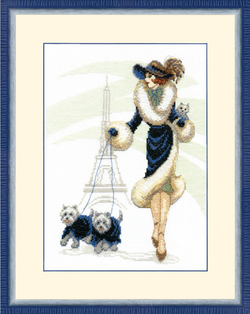 Counted Cross Stitch Kit Walk in Paris DIY Crystal Art
