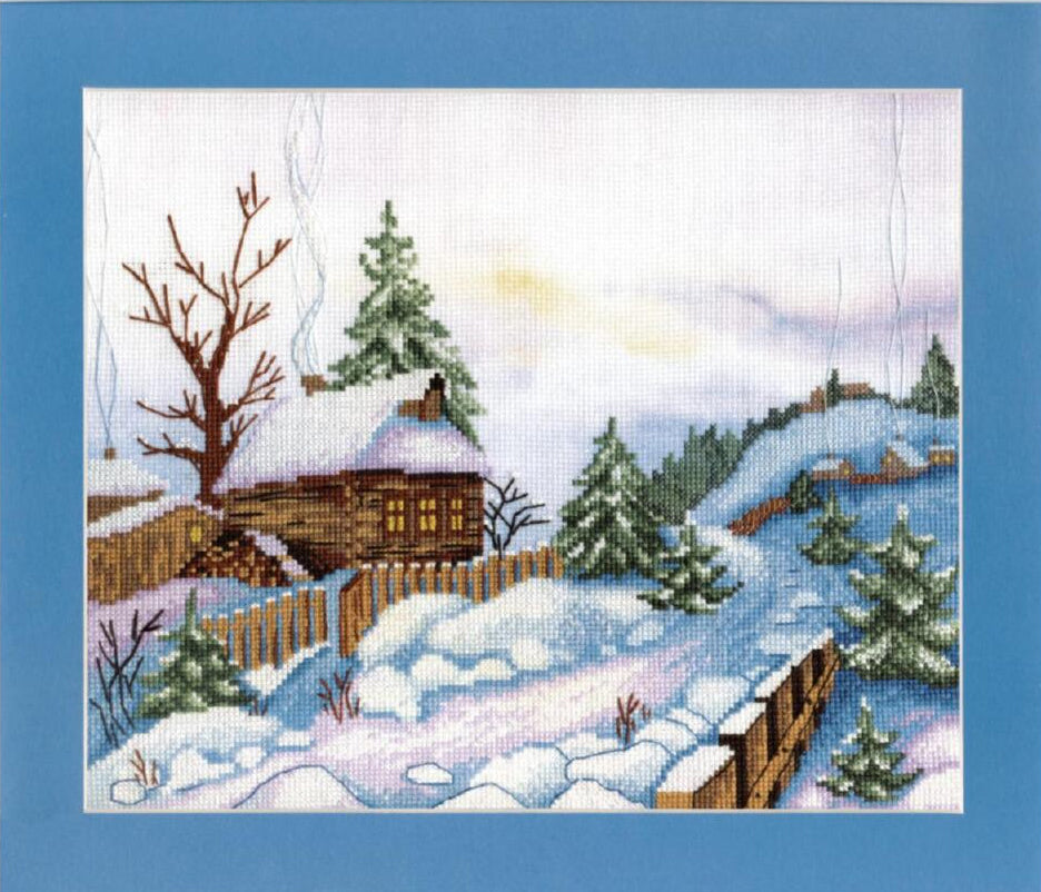 Kreuzstichset Winter DIY Unbedruckte Leinwand