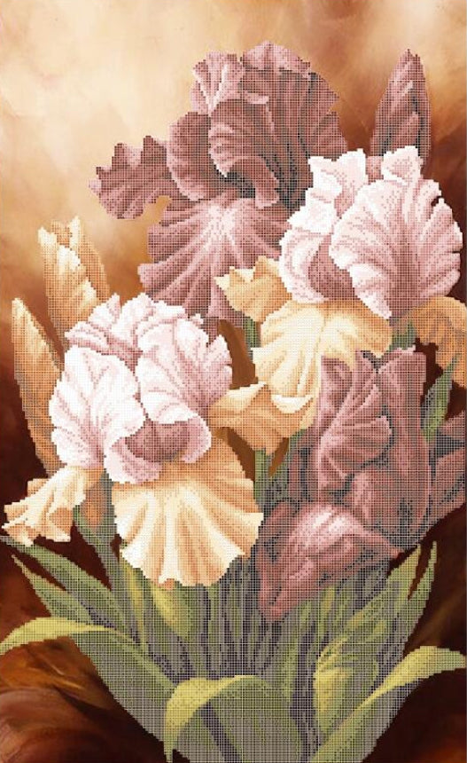 Bead Embroidery Kit Irises Flowers DIY