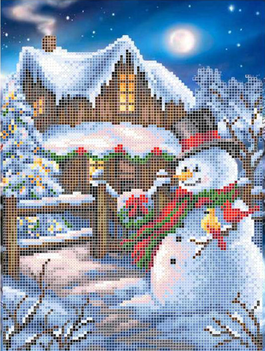 Kit de broderie de perles Bonhomme de neige DIY