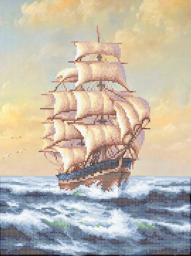 Perlenstickerei-Set Segelschiff DIY