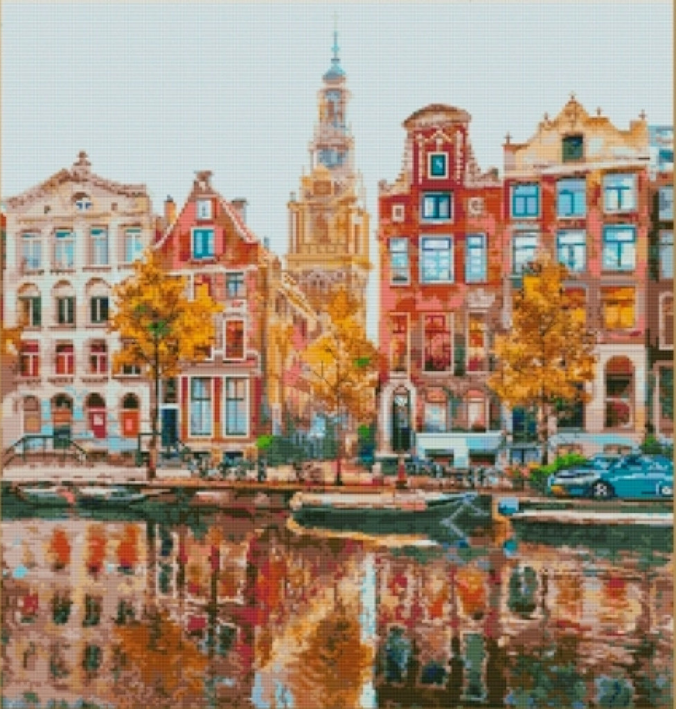 Counted Cross Stitch Kit Autumn in the city DIY