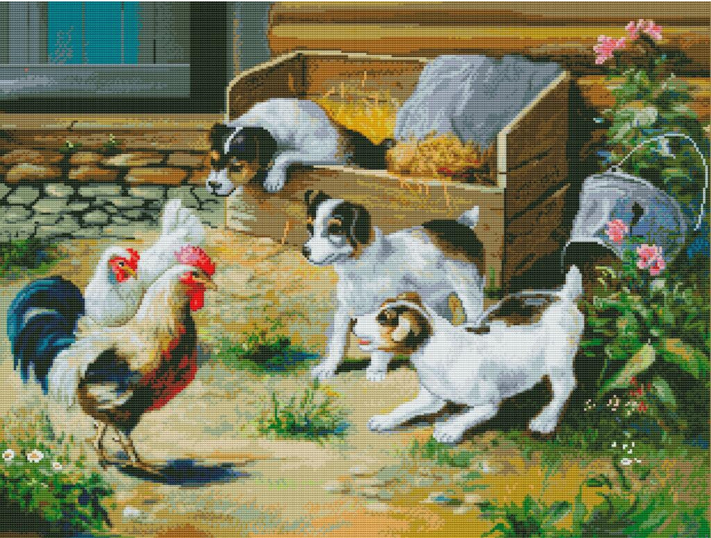 Counted Cross Stitch Kit Dogs DIY