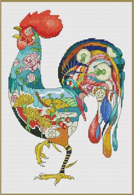 Counted Cross Stitch Kit Rooster Cockerel DIY