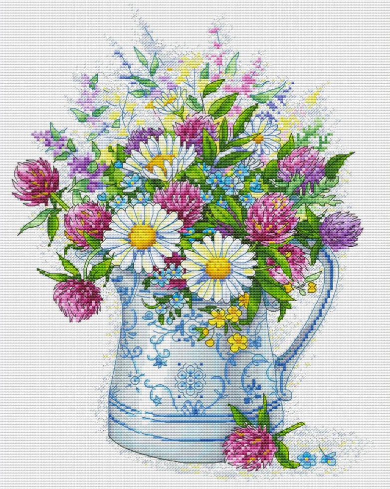 Counted Cross Stitch Kit Flowers DIY