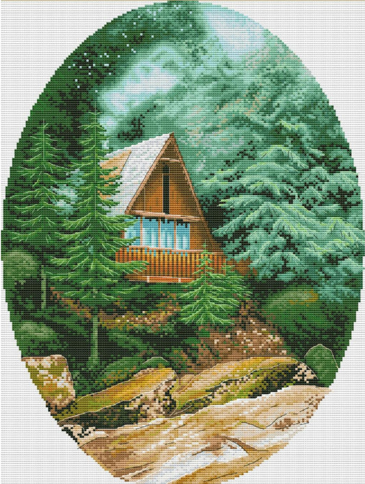 Counted Cross Stitch Kit House in the mountains DIY