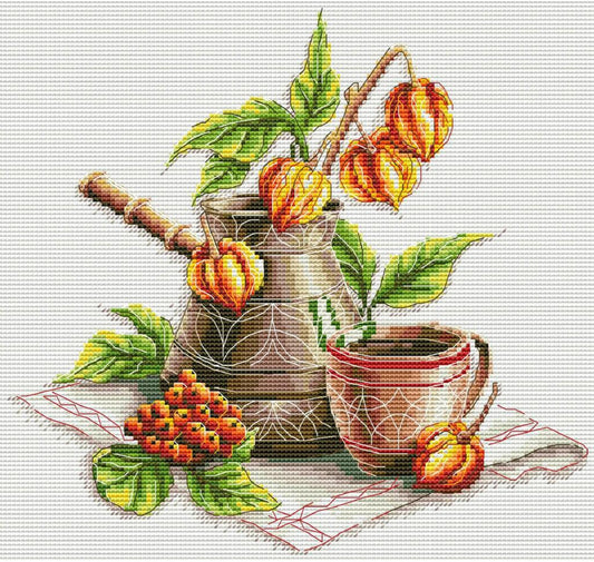 Counted Cross Stitch Kit Still life Coffee DIY 