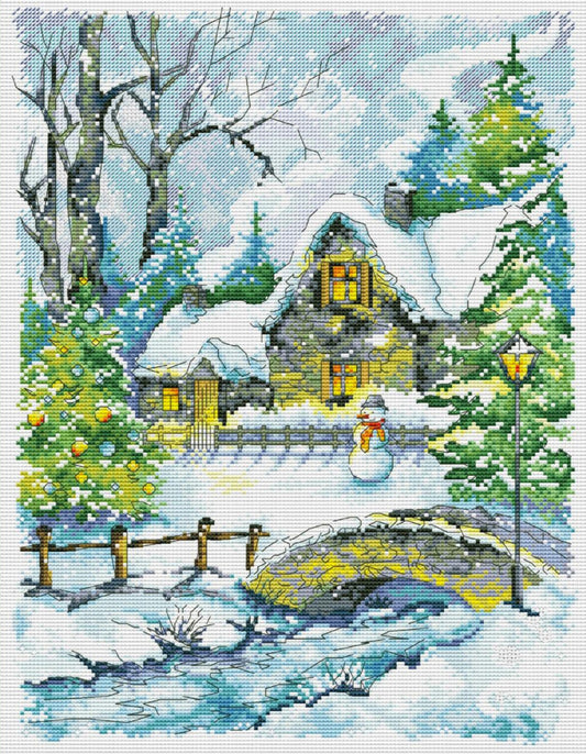 Counted Cross Stitch Kit Winter DIY