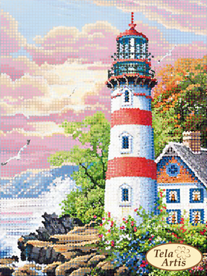 Bead Embroidery Kit Lighthouse DIY Beaded needlepoint Beading Beadwork