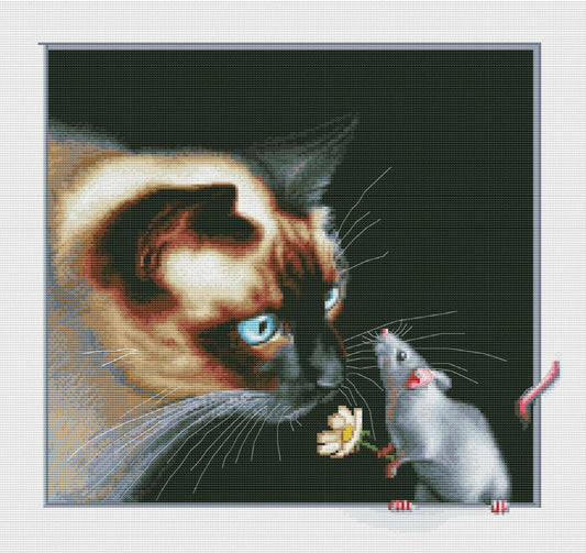 Counted Cross Stitch Kit Cat DIY