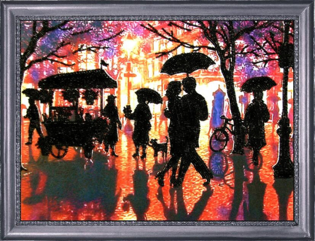 Bead embroidery kit Rainy evening DIY