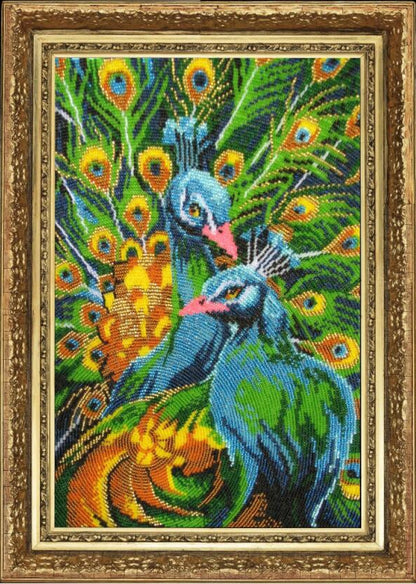 Bead embroidery kit Peacocks DIY