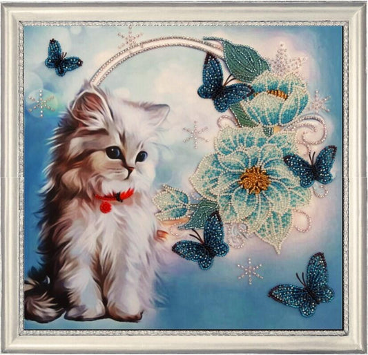 Bead embroidery kit Cat DIY