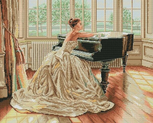 Counted Cross Stitch Kit Lady at the piano DIY