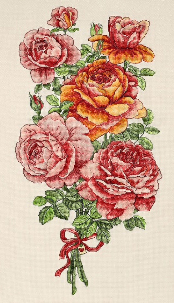 Counted Cross Stitch Kit Roses Flowers DIY Alisena
