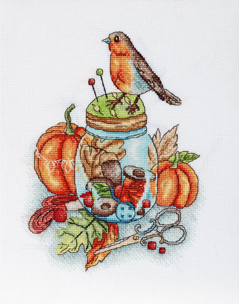 Counted Cross Stitch Kit Autumn Bird DIY Alisena
