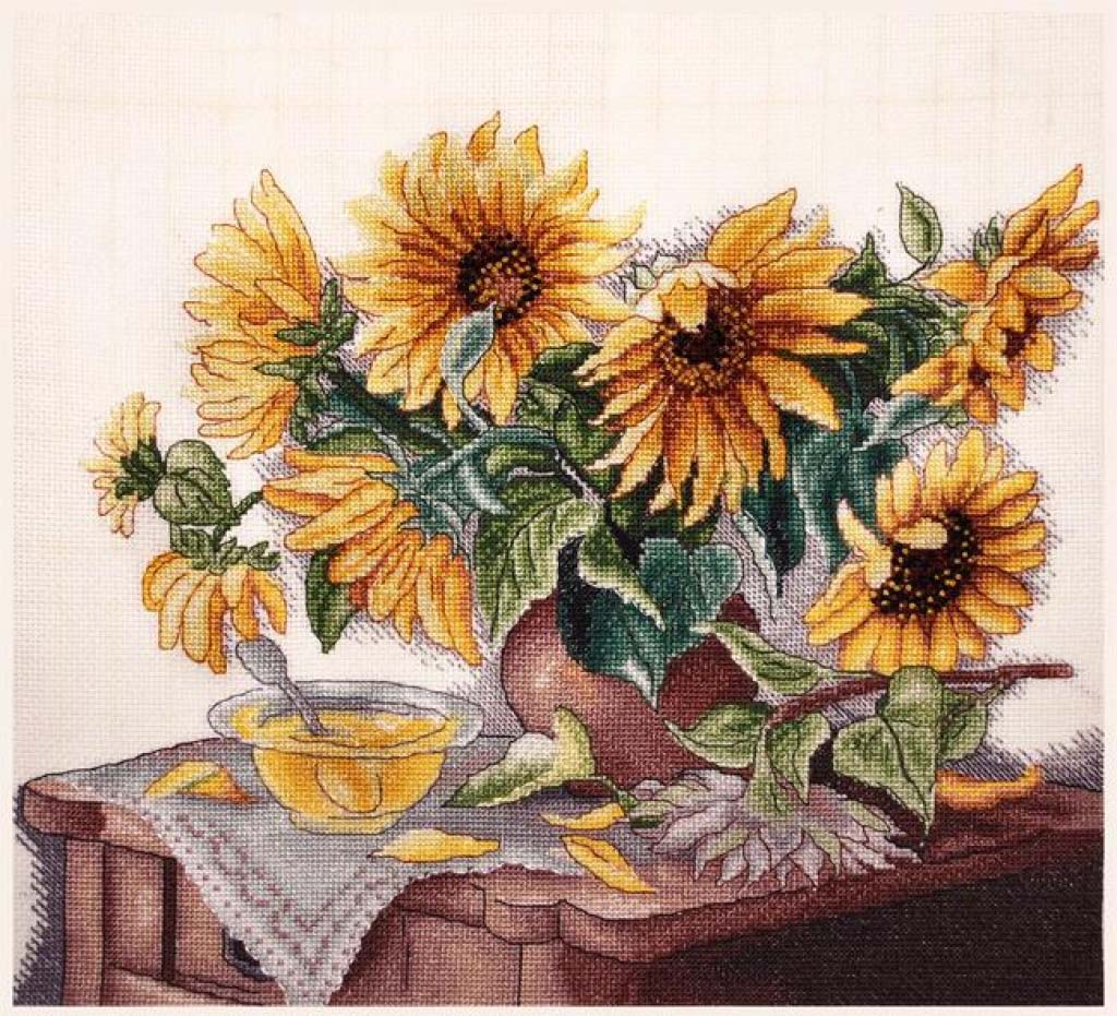 Counted Cross Stitch Kit Sunflowers DIY Alisena