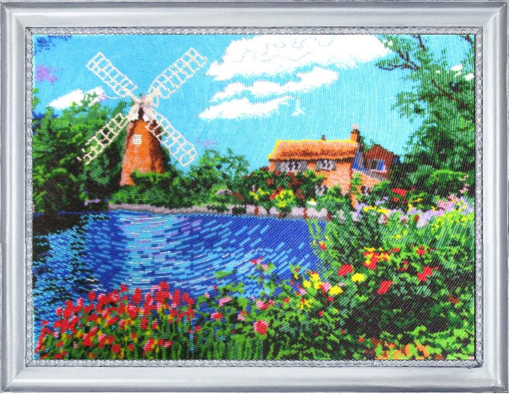 Bead embroidery kit Old mill DIY