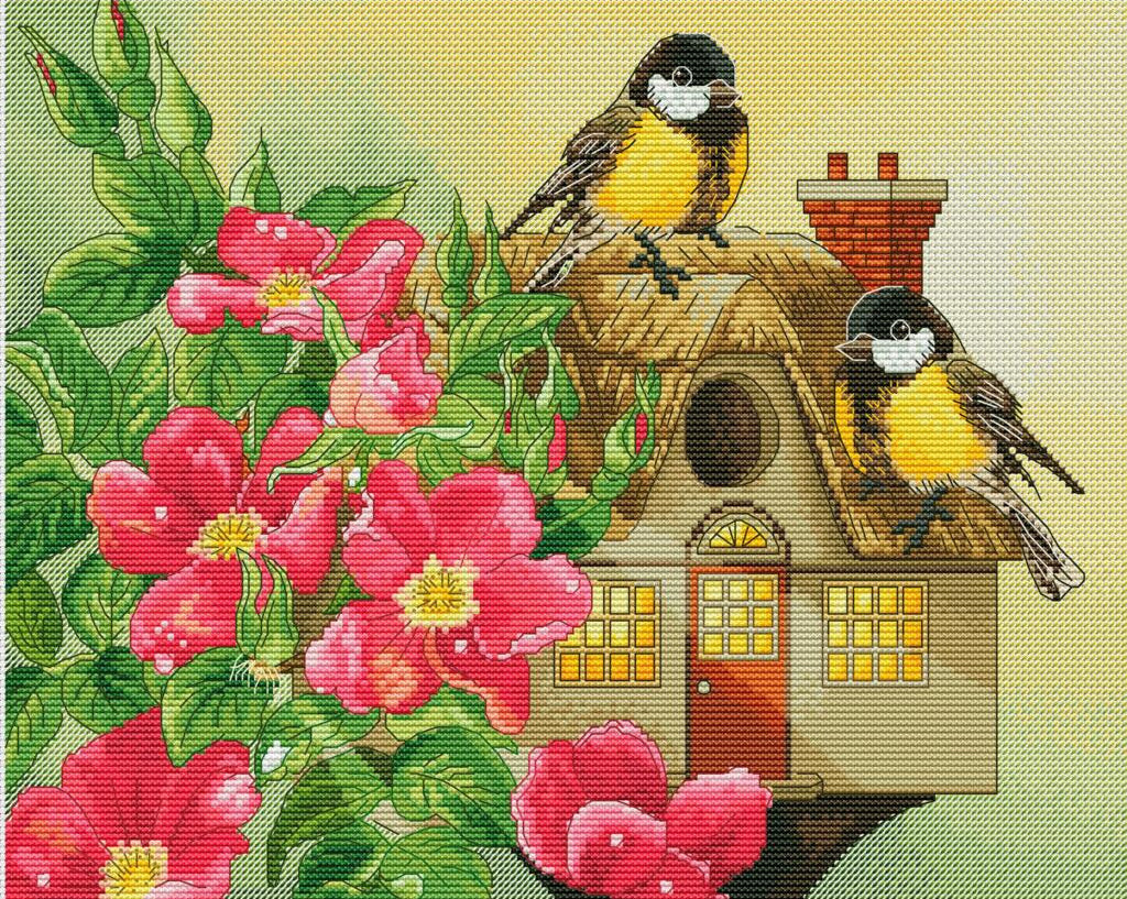 Counted Cross Stitch Kit Birds DIY