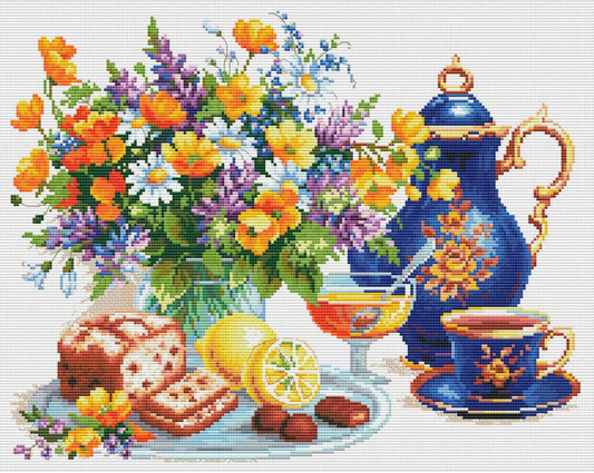 Counted Cross Stitch Kit Tea still life DIY