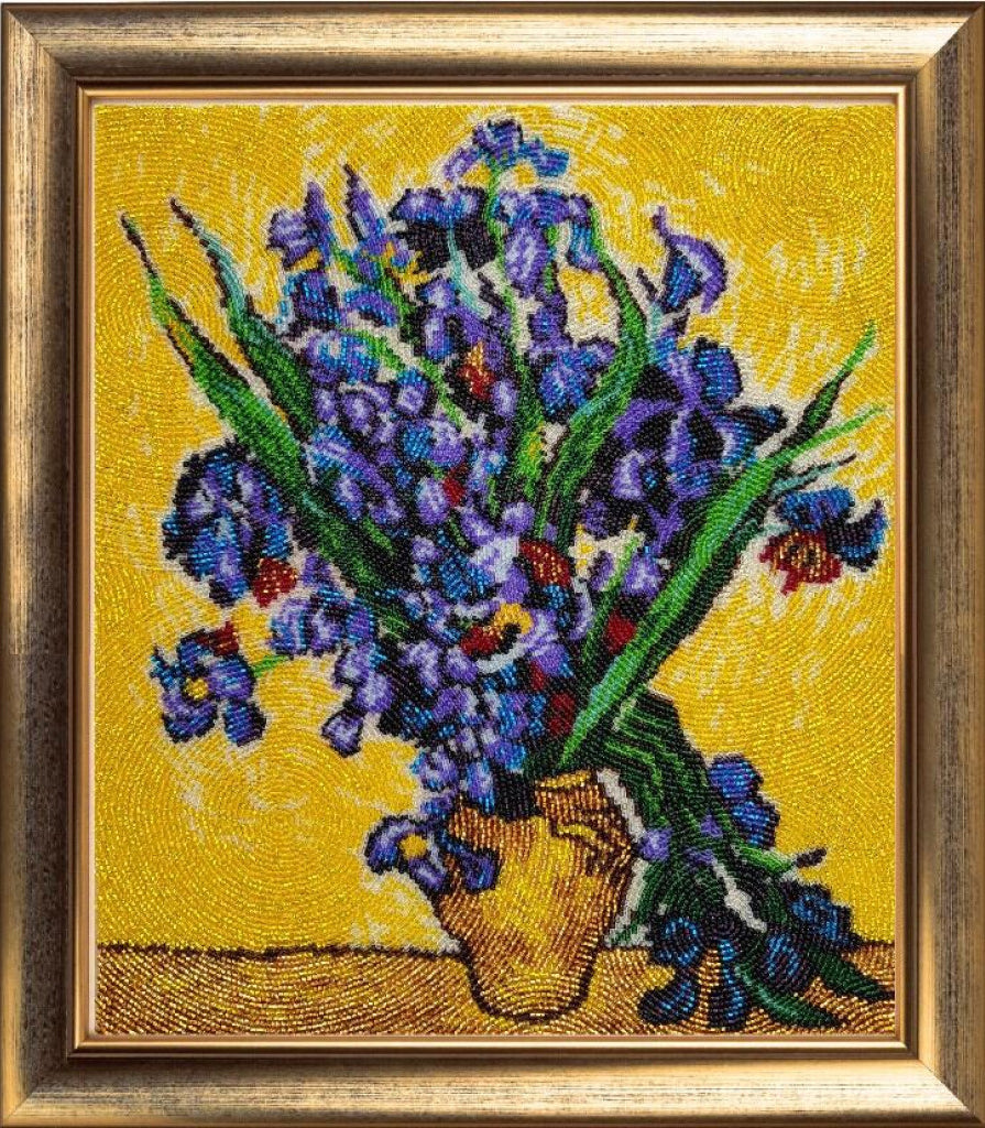 Bead embroidery kit Irises Flowers Van Gogh DIY