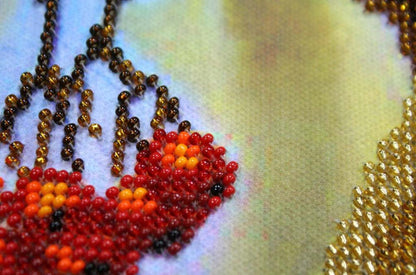 Bead Embroidery Kit Winter Bird DIY Abris Art