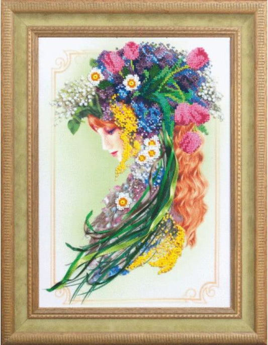 Bead Embroidery Kit Lady Spring DIY Charivna mit