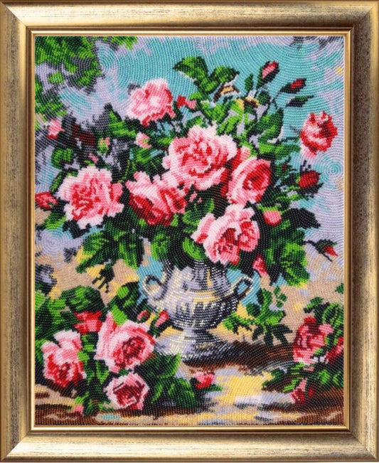 Full Bead Embroidery Kit Roses Flowers DIY