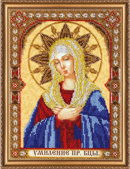 Bead Embroidery Kit Icon Virgin Mary Mother of God DIY Abris Art