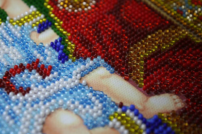 Bead Embroidery Kit Icon Virgin Mary Mother of God DIY Abris Art