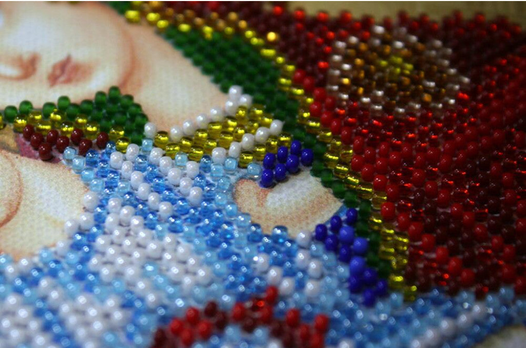 Bead Embroidery Kit Icon Virgin Mary Mother of God DIY Abris Art