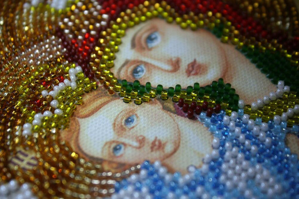 Bead Embroidery Kit Icon Virgin Mary Mother of God DIY Abris Art