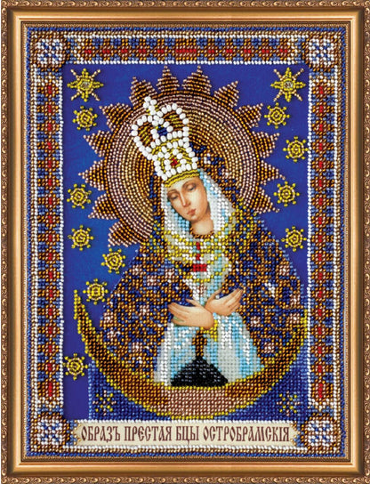 Bead Embroidery Kit Icon Virgin Mary Mother of God DIY Abris Art
