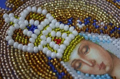 Bead Embroidery Kit Icon Virgin Mary Mother of God DIY Abris Art