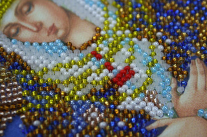 Bead Embroidery Kit Icon Virgin Mary Mother of God DIY Abris Art