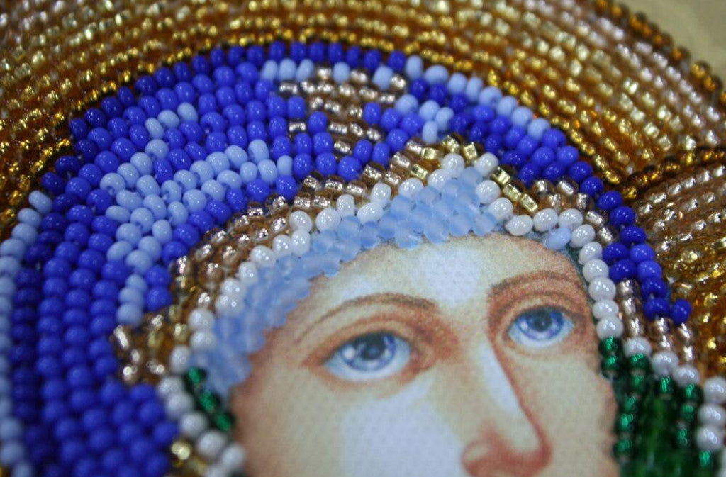 Bead Embroidery Kit Icon Virgin Mary Mother of God DIY Abris Art