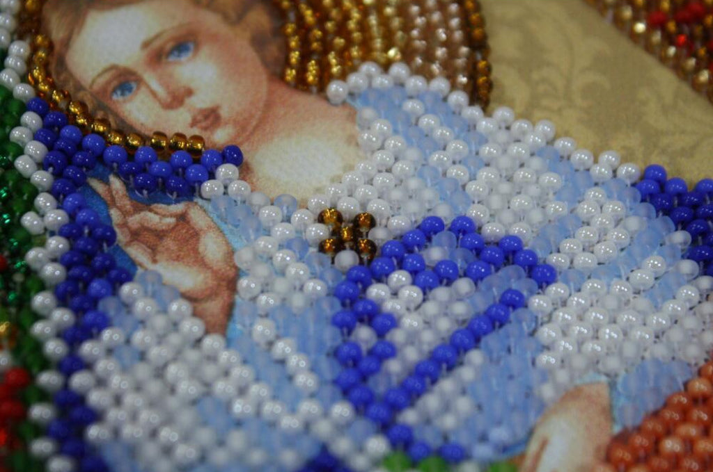 Bead Embroidery Kit Icon Virgin Mary Mother of God DIY Abris Art