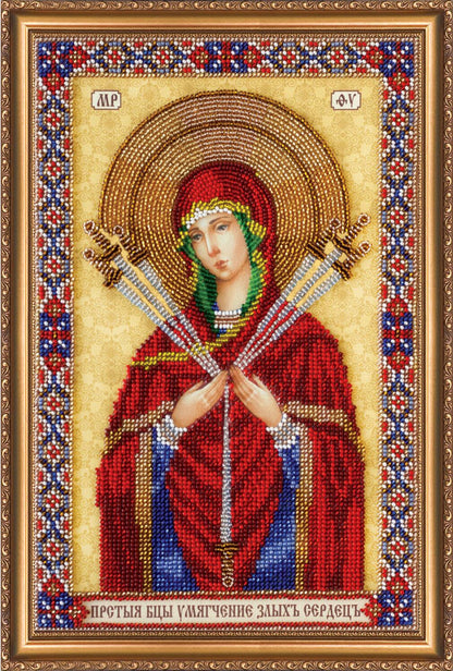 Bead Embroidery Kit Icon Virgin Mary Mother of God DIY Abris Art
