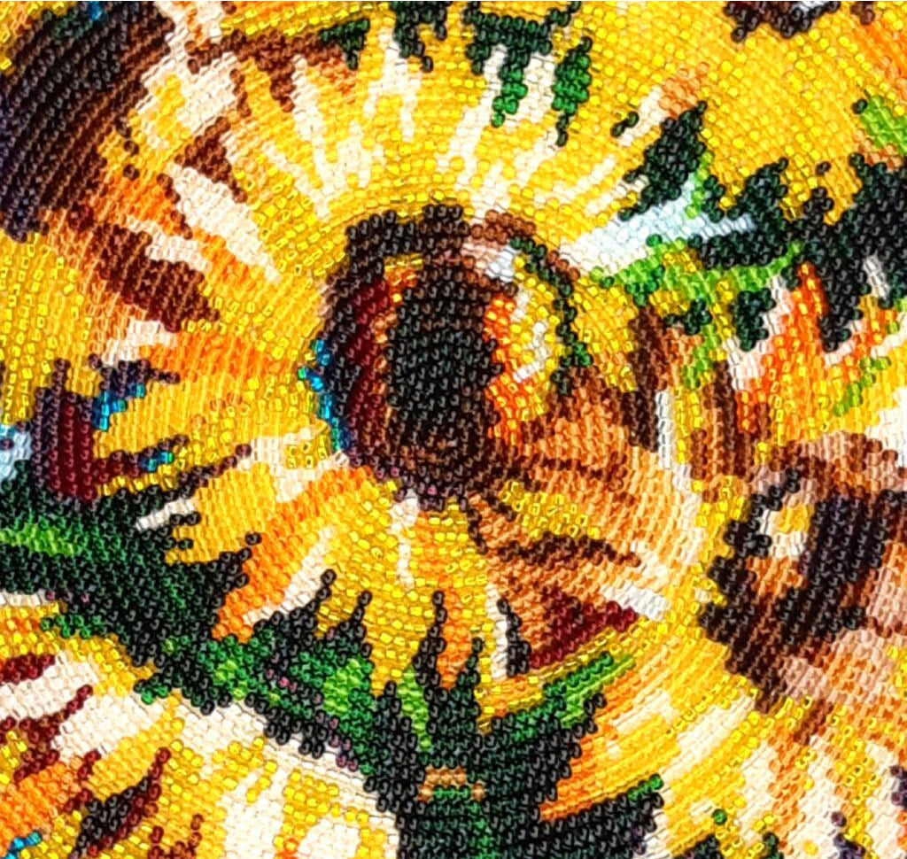 Full Bead Embroidery Kit "Sunflowers in a Vase" DIY