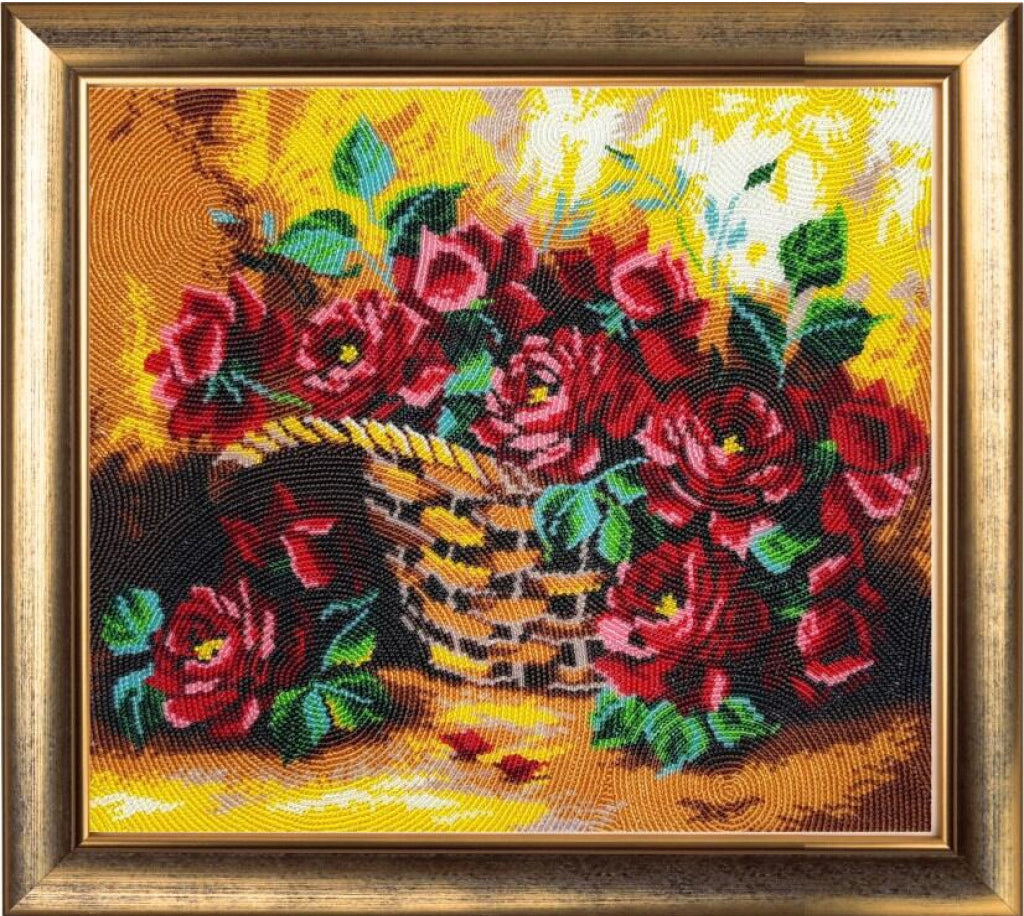 Full Bead Embroidery Kit Roses Flowers DIY