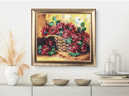Full Bead Embroidery Kit "Sunny Roses" DIY
