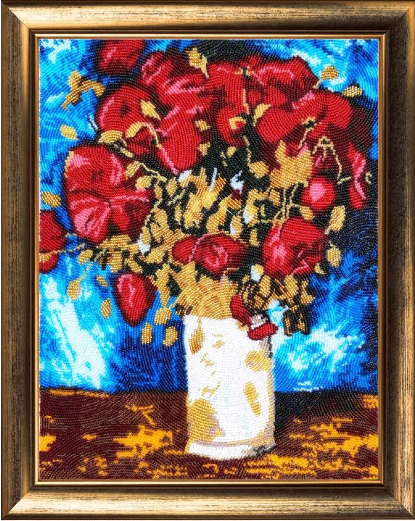 Bead Embroidery Kit Poppies Van Gogh DIY