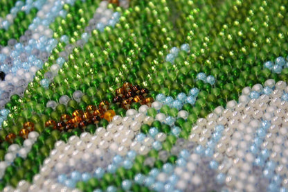 Bead Embroidery Kit January bird DIY Abris Art