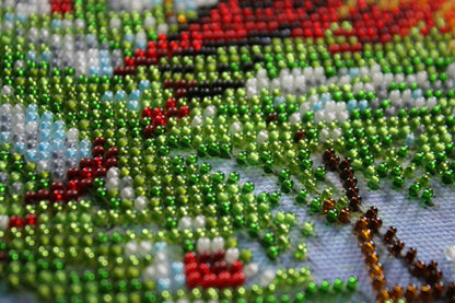 Bead Embroidery Kit January bird DIY Abris Art