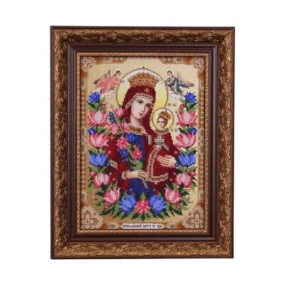 Bead Embroidery Kit Icon Virgin Mary Mother of God Beaded stitching DIY