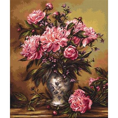 Gobelin kit Tapestry embroidery Kit Peonies Luca-S DIY Unprinted canvas